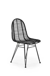 Ratanová židle Oregon černá do jídelny a kuchyně moderní s kovovými nohami Intesi