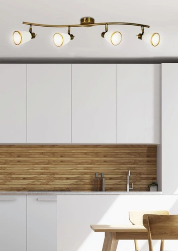 Stropní svítidlo Regent moderní nastavitelná bílá zlatá do obýváku a jídelny 81 cm