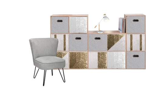 Moderní šedá knihovna Kali 3policová modulární do obýváku a ložnice 34,5 cm