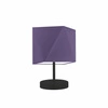 Noční lampička do ložnice PASADENA moderní fialová s textilním stínidlem na černé konstrukci