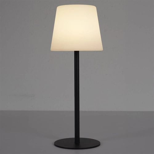 Moderní LED stolní lampa Intesi černá s USB a nastavitelnou intenzitou do obýváku a ložnice