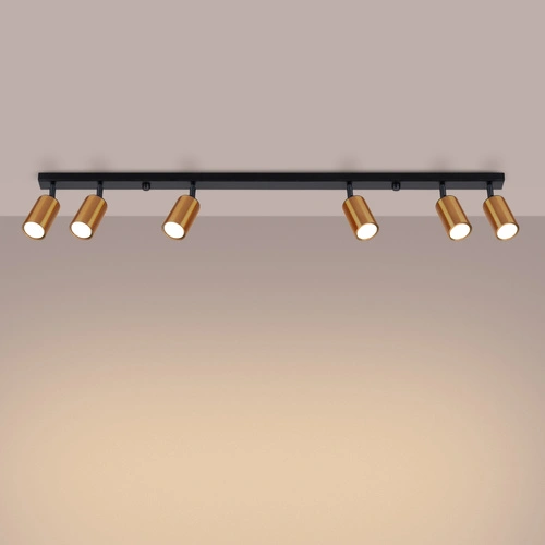 Moderní stropní svítidlo WINX 6L černá měď, nastavitelné do obýváku a jídelny SOLLUX