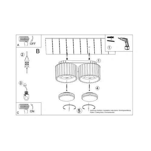 Moderní černé stropní svítidlo AURA 2 do obýváku a kuchyně hliník 2xGX53