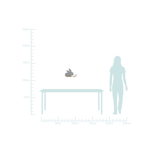 Dětské nástěnné LED svítidlo Rabbit šedé dřevěné klasické 4000K