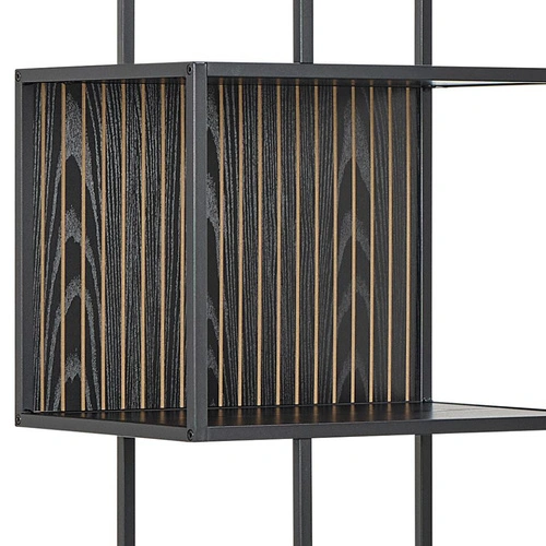 Kovová knihovna Seaford II černá loftová 77 cm Actona