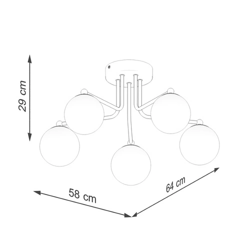 Lustr Astral 5 bílý minimalistický skleněné koule moderní Sollux Lighting