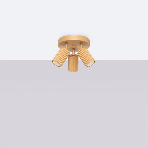 Stropní svítidlo zlaté KARBON 3P glamour s otočným stínidlem do obýváku a ložnice