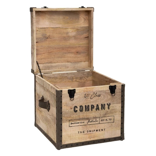 Hnědý čtvercový taburet se schovkou Colonial Atmosphera do obýváku a předsíně 49 cm