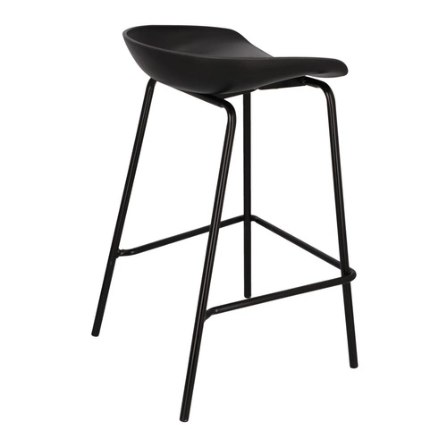 Barová stolička Grego černá 65 cm moderní bez opěradla do kuchyně na kovových nohách Intesi