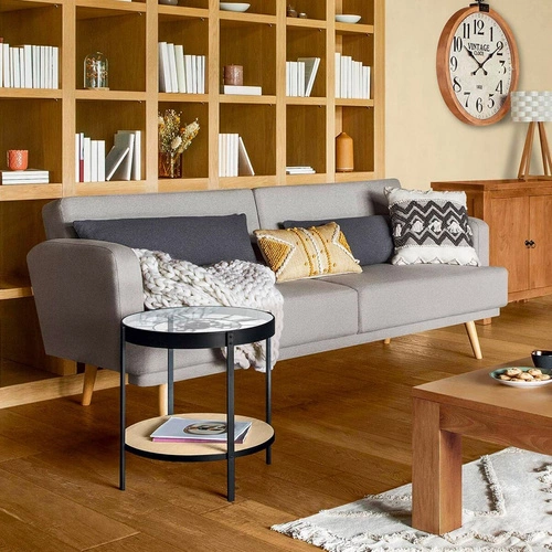 Rozkládací trojmístná pohovka Jack šedá Atmosphera do obýváku skandinávská s funkcí spaní