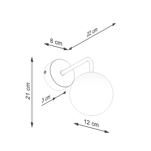 Nástěnné svítidlo ASTRAL 1 bílé moderní skleněné do obýváku a ložnice SOLLUX LIGHTING
