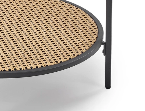 Kulatý konferenční stolek Bahama kouřové sklo loftový 60 cm do obýváku Intesi