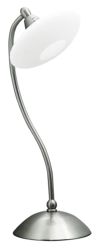 Noční lampička Elisa moderní stříbrno-bílá do ložnice a obýváku s bílým stínidlem 37 cm