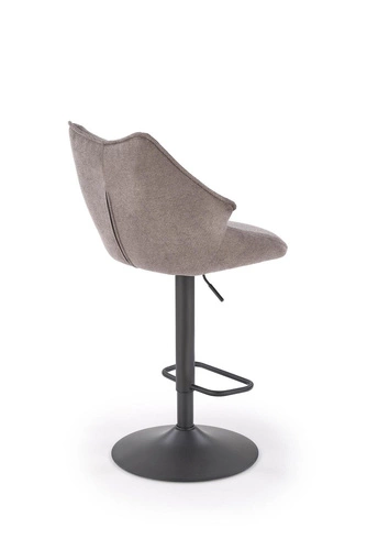 Barová židle Fraser loftová čalouněná s opěrkou otočná výškově nastavitelná do kuchyně šedá Intesi
