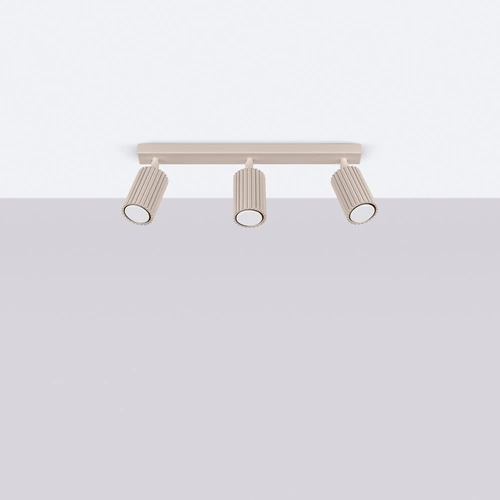 Moderní stropní svítidlo KARBON 3L taupe béžové hliníkové do obýváku a kuchyně nastavitelné