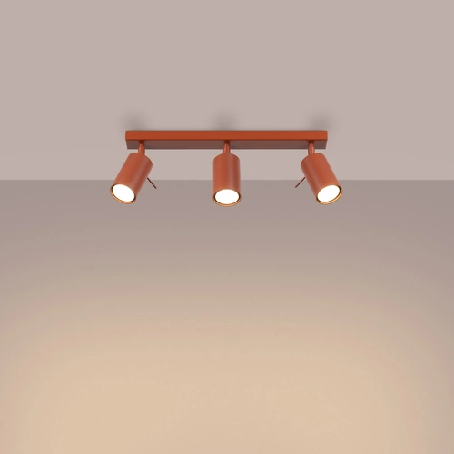 Stropní svítidlo RING 3L červené moderní otočné do obýváku a ložnice