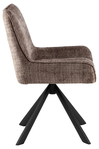 Otočená jídelní židle s područkami Eddie Actona, čalouněná, béžová, skandinávský styl