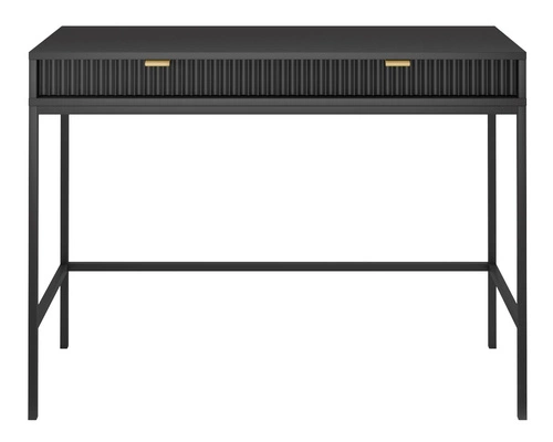 Toaletní stolek Delicious černý rýhovaný se zásuvkami moderní do ložnice 104 cm Intesi