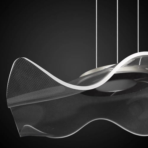 Závěsné LED svítidlo Velo no.2 chrom moderní, výškově nastavitelné do obýváku a jídelny 50 cm