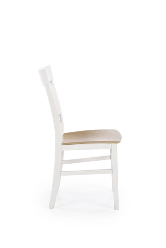 Dřevěná jídelní židle Tutti Intesi bílý dub vintage rustikální s opěrkou