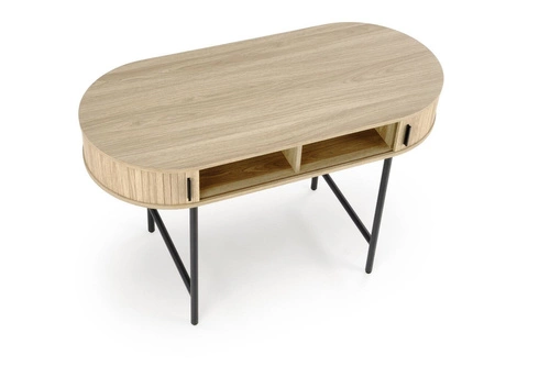 Psací stůl Bahli skandinávský moderní 120 cm přírodní s černými nohami Intesi