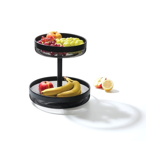 Mayaj 2-patrový koš na ovoce černý