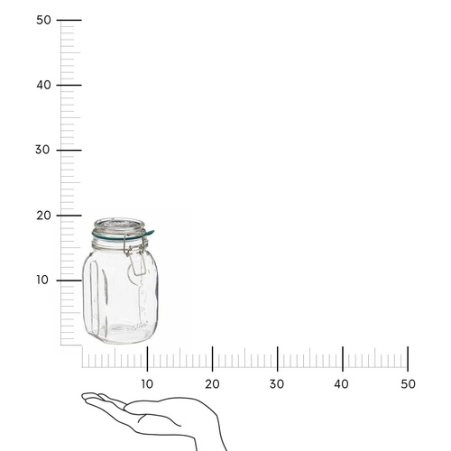 Skleněná nádoba 1 litr těsná s přezkou