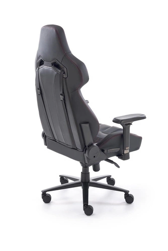 Herní křeslo Zargor černé ergonomické kožené otočné s podhlavníkem k psacímu stolu