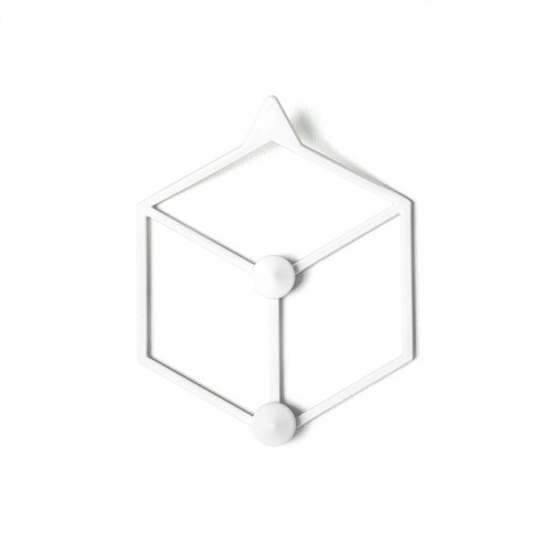 Moderní bílý nástěnný věšák Stiga XS POLYHEDRA do předsíně nebo šatny kovový