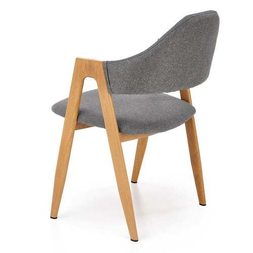 Šedá čalouněná jídelní židle Island s područkami moderní skandinávský styl