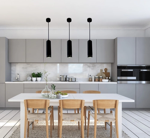 Moderní závěsné svítidlo černý válec Candellux s nastavitelnou výškou do kuchyně a nad stůl