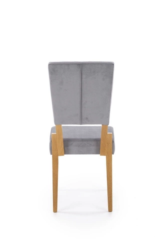 Čalouněná židle Adrien šedá sametová do jídelny a obýváku na dřevěných nohách