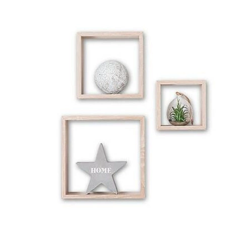 Sada 3 nástěnných polic Fixy L police na knihy a dekorace dub loftové do obýváku 5five