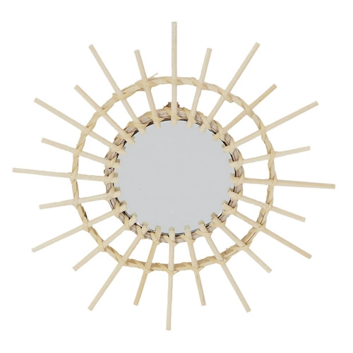 Sada 3 kulatých ratanových zrcadel Lipsi boho na zavěšení do obýváku a předsíně