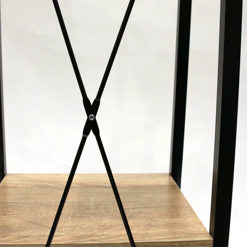 Kovový otevřený regál Cilyan M černý na knihy a dekorace do obýváku v industriálním stylu