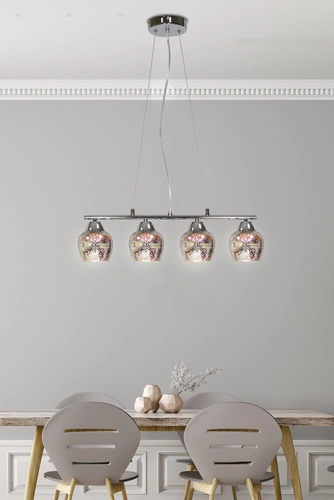 Sirius 4x60W E27 chromovaná 3d závěsná lampa