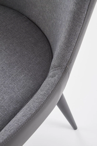 Čalouněná židle Meksyk šedá do jídelny a obýváku moderní s černými kovovými nohami