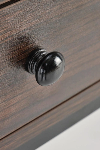 Psací stůl Surin ořech černý moderní loftový se zásuvkami a policí Intesi 123 cm