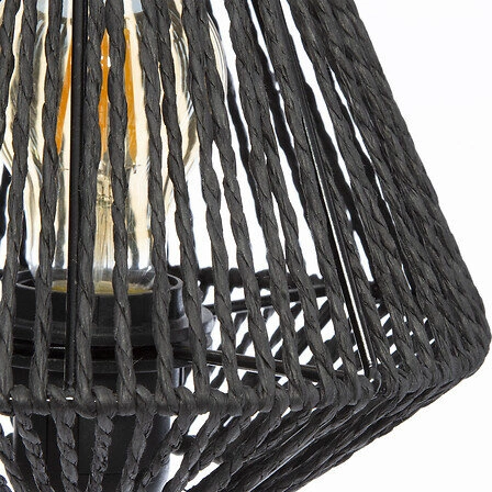 Noční lampička do ložnice Jily černá 34 cm moderní kovová s papírovým stínidlem Atmosphera