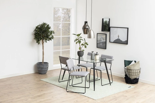 Skleněný obdélníkový stůl Wilma 140x80 moderní černý do jídelny a obýváku Actona