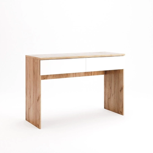 Moderní toaletní stolek do ložnice Tissa dub craft bílý lesk se zásuvkami Intesi