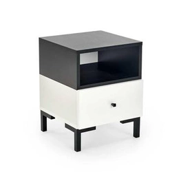 Moderní bílý noční stolek se zásuvkou Tisaia Intesi do ložnice 40x40 cm