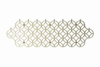 Nástěnný věšák Holo L Gold moderní kovový zlatý do předsíně nebo šatny POLYHEDRA