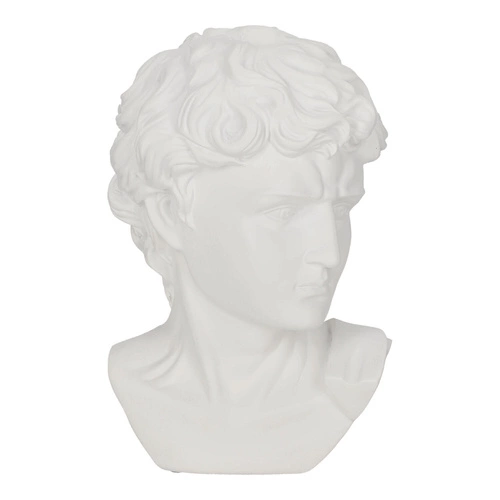 Dekorační soška hlava Davida Atmosphera bílá moderní do obýváku nebo jako dárek 25 cm