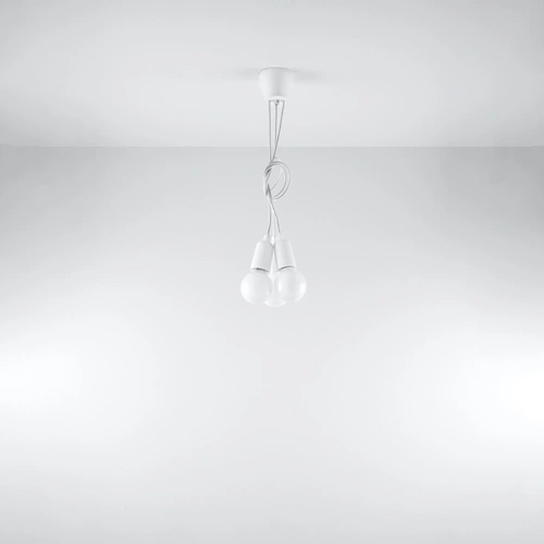 Závěsné svítidlo Diego 3 bílá moderní, výškově nastavitelné do obýváku, kuchyně nebo nad ostrůvek