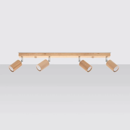 Stropní svítidlo BERG 4 přírodní dřevo moderní do obýváku a kuchyně Sollux Lighting