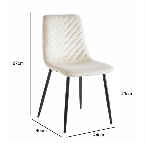 Čalouněná jídelní židle Herman Velvet béžová, sametová na černých nohách do jídelny a obýváku