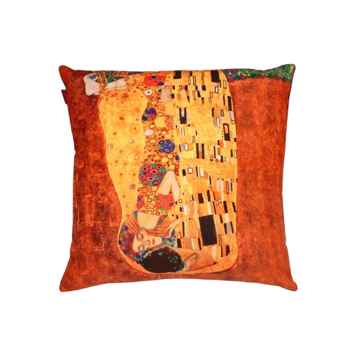 Sametový dekorační polštář Pocałunek Intesi 40x40 zlatý do obýváku antialergenní