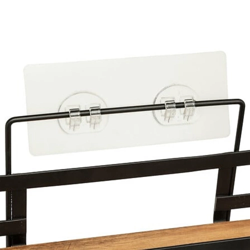 Samolepicí koupelnová polička z černé akácie pod sprchu 5five simply smart