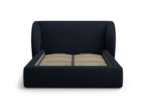 Manželská postel Miley 200x200 moderní čalouněná s úložným prostorem modrá